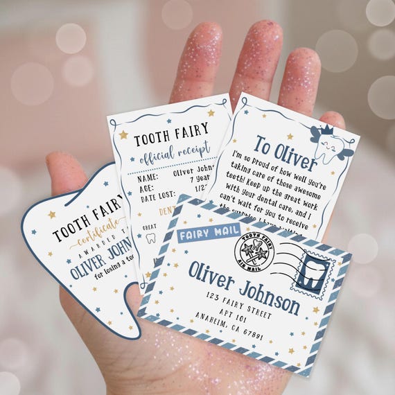Editable Mini Tooth Fairy Letter | Fairy Letter | Fairy Receipt | Tooth Fairy Certificate | Tooth Fairy Envelope Template