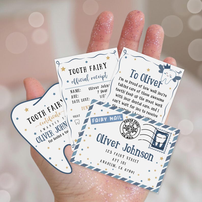 Editable Mini Tooth Fairy Letter | Fairy Letter | Fairy Receipt | Tooth Fairy Certificate | Tooth Fairy Envelope Template image 1