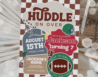 Editable Football Invitation Template Football Invite Kids Invite Instant Download Boy Watercolor Football Sports Any Age Football Invite