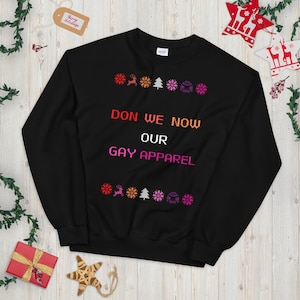 Don We Now Unser Gay Apparel Lesben LGBTQ+ Pride Ugly Holiday Swearer