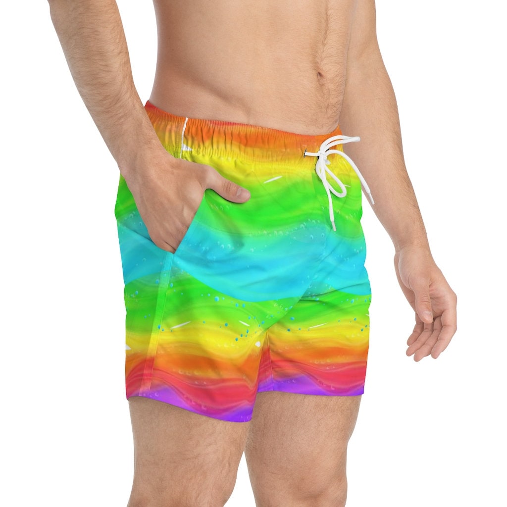 Gay Pride Lgbtea Swim Trunks LGBTQ Mens Style Swimwear - Etsy