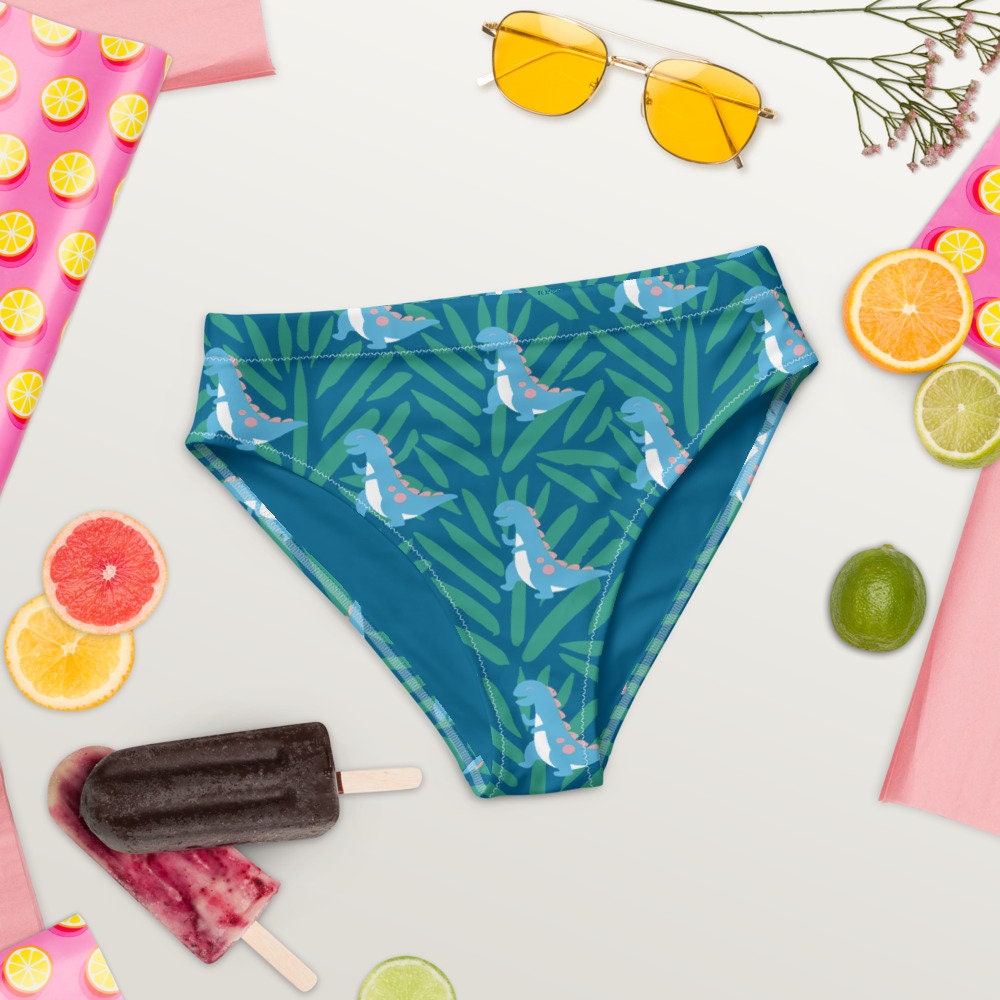 Trans Dinosaurs LGBTQ+ Pride recycled high waisted bikini bottom