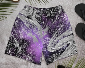 Asexual Space LGBTQ+ Pride Men's Athletic Shorts for running, gym, swimming etc.