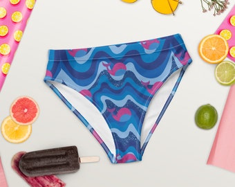 Bisexual whales LGBtQ+ Pride recycled high-waisted bikini bottom
