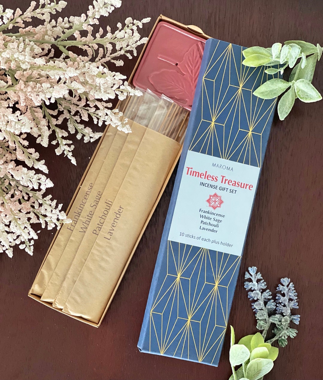 Maroma Timeless Treasure Incense Gift Set With Ceramic Holder - Etsy