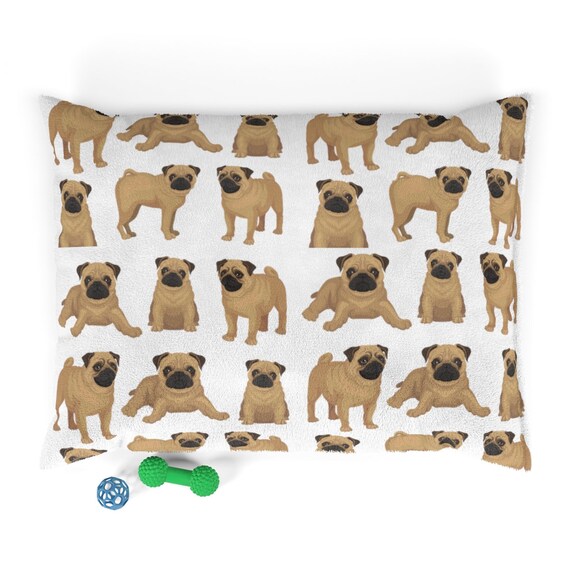pug print dog bed