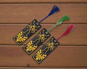 Faux leather embroidered bookmark