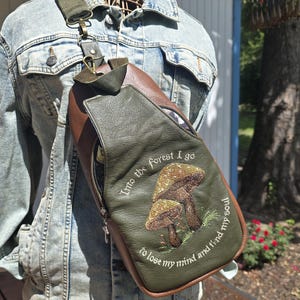 Leather & Canvas Sling Bag