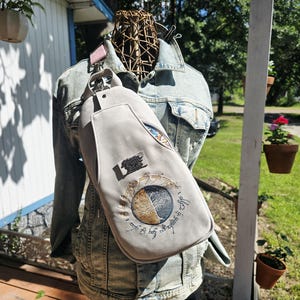 Leather & Canvas Sling Bag