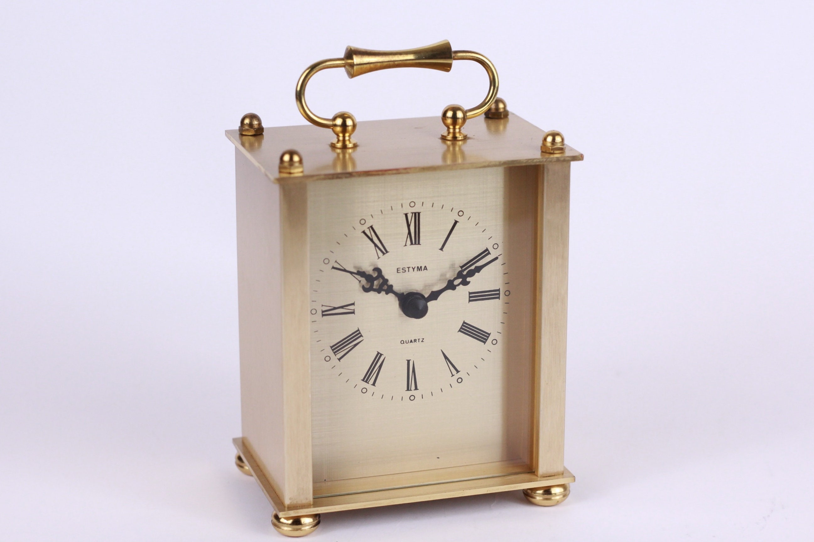 Vintage Quartz Carriage Clock Estyma Classic Case volledig Etsy