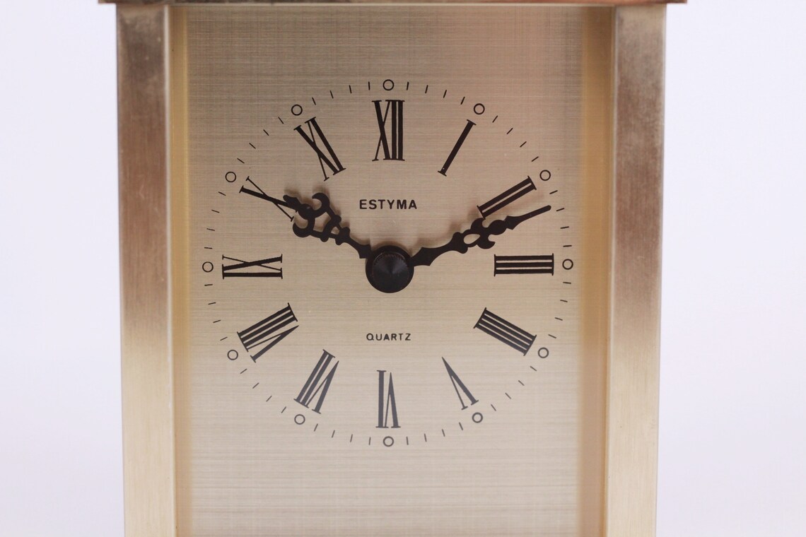 Vintage Quartz Carriage Clock Estyma Classic Case Fully Etsy
