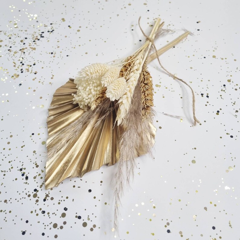 Gold and Cream Bakers Box Cake Decoration Kit Dried Flower Etsy