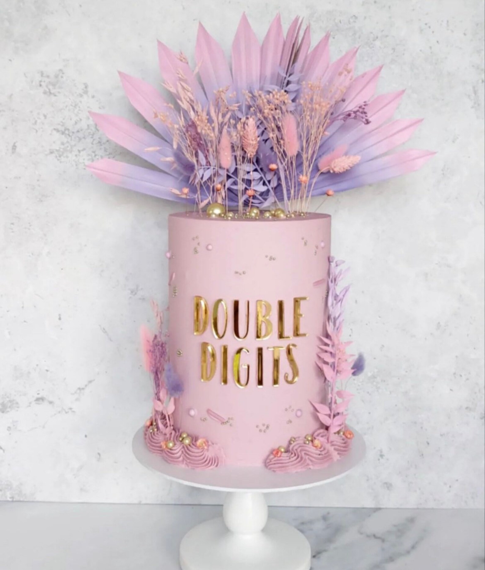 Cake Topper Kit / Sun Palm Leaf / Dried Flower Cake Etsy