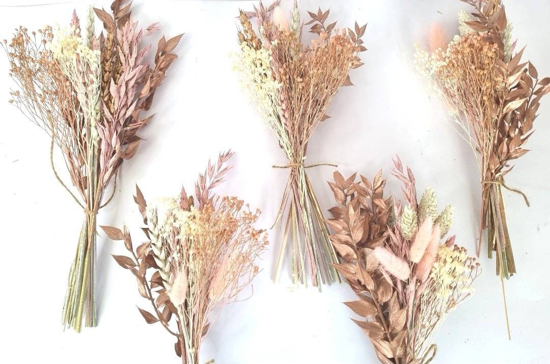 Rose Gold & Pink Dried Flower Bunch / Mini Dried Flower Etsy
