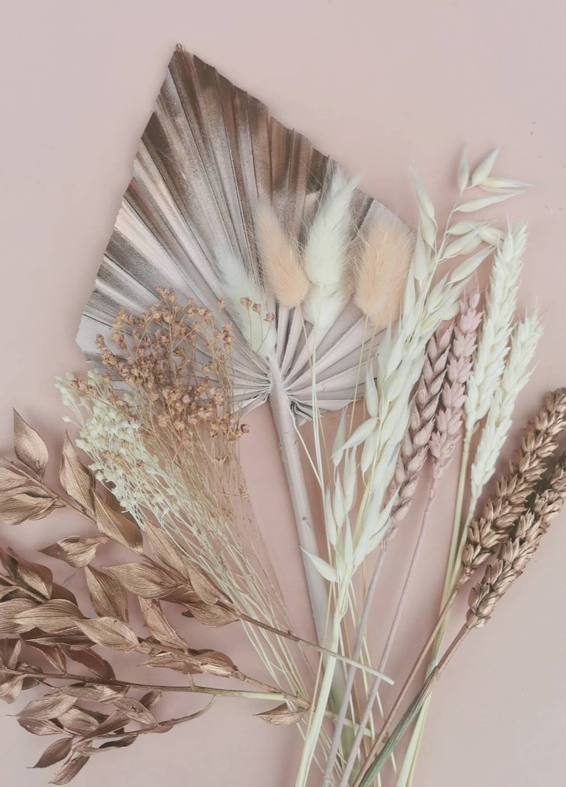 Rose Gold Dried Flower Arrangement / Dried Flower Cake Etsy