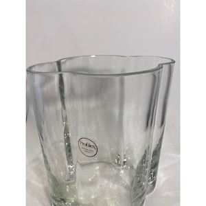 Clear Hand Blown Vase Made in Turkey/ Mid Century/Vintage/Profiles