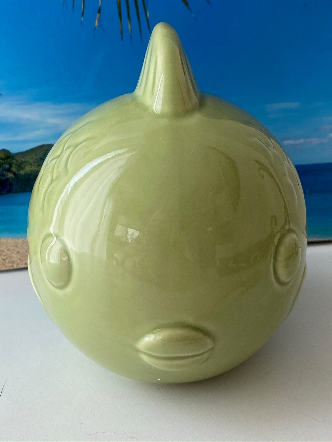 Vintage Chantal Ceramic Green Fish Bowl with Serving Spoon. Etsy