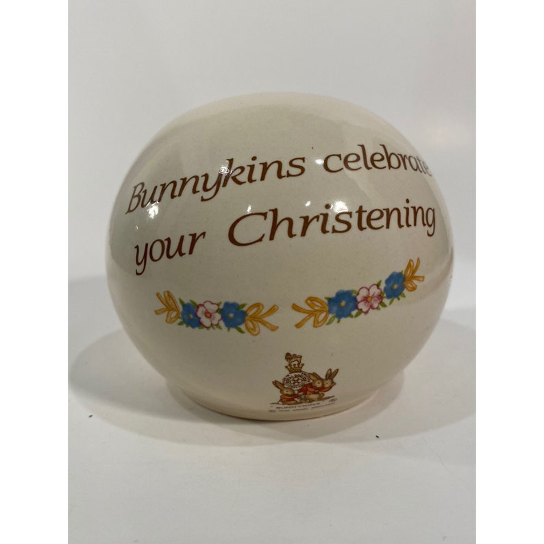 Vintage Bunnykins Celebrate Your Christening Ceramic Bank Etsy