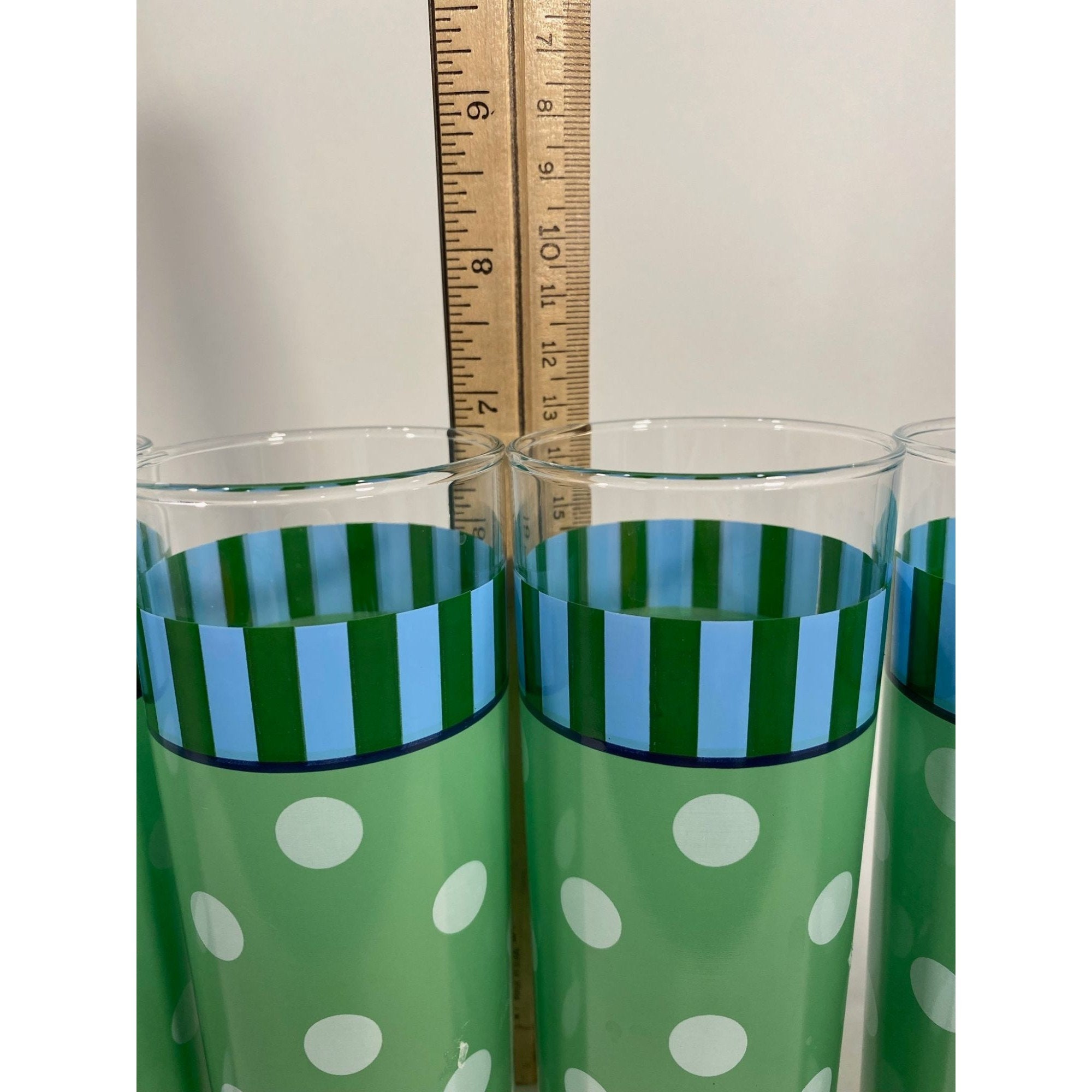 Southern Living at Home Gail Pittman Provence Green Tumblers Polka Dot Glasses/2 Southern Living at Home Gail Pittman Provence Green Tumblers Polka Dot Glasses/2
