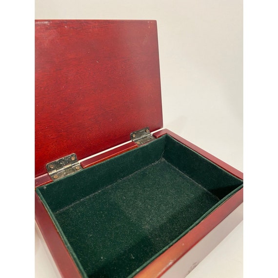 Vintage Rose Wood Jewelry Box with Metal Lid Roses an… Gem