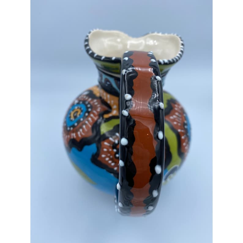 Blue Sky Clayworks Decorative Folk Art Water Pitcher