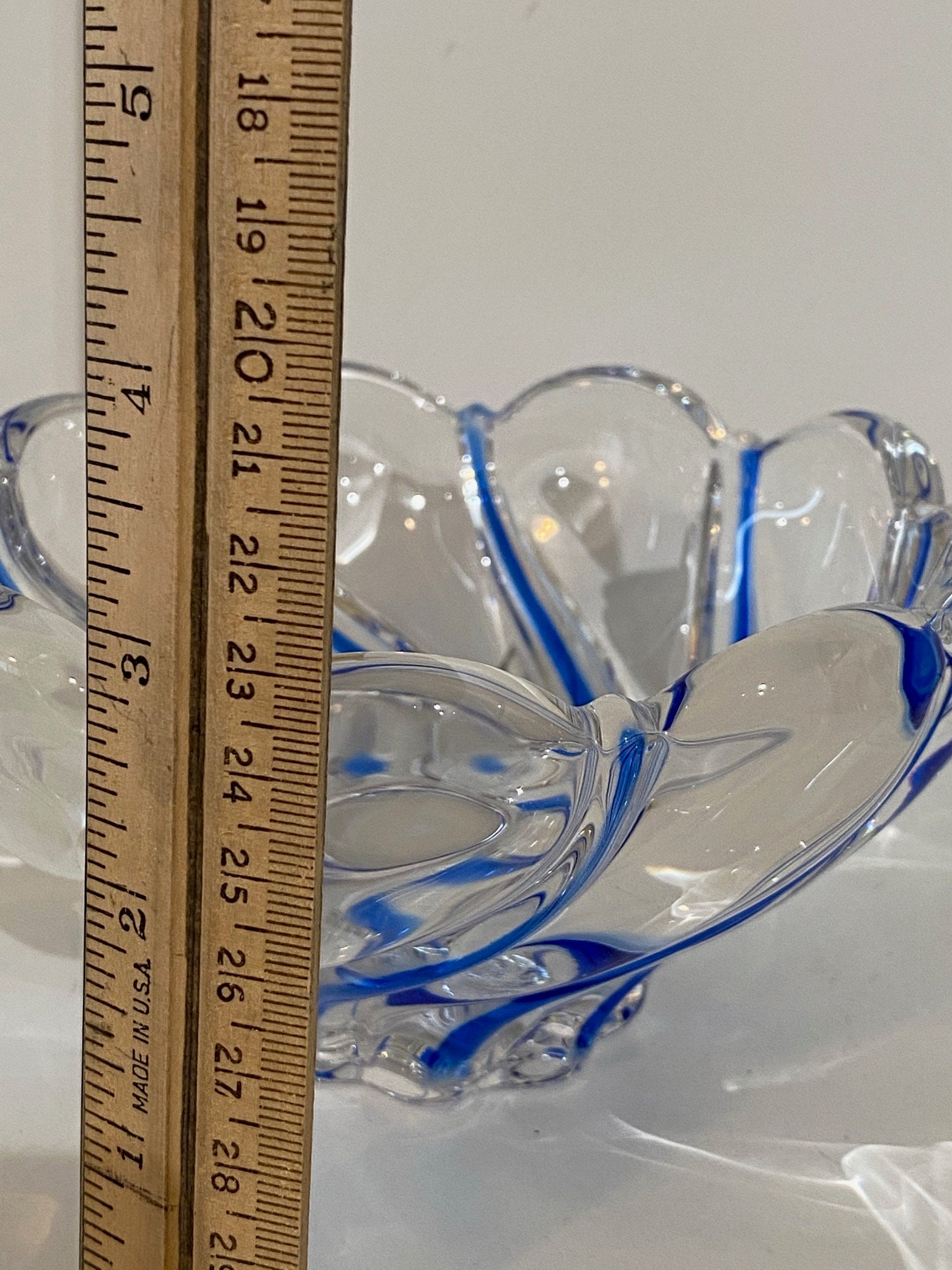Rare Mikasa Crystal Art Glass Peppermint Swirl Bowl Cobalt Etsy