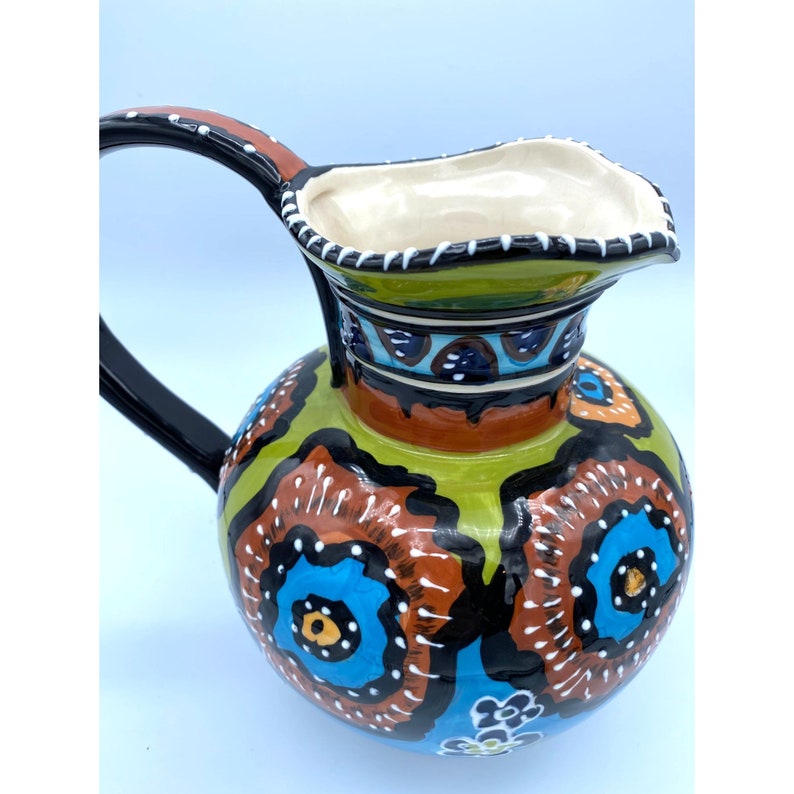 Blue Sky Clayworks Decorative Folk Art Water Pitcher - Thumbnail 2