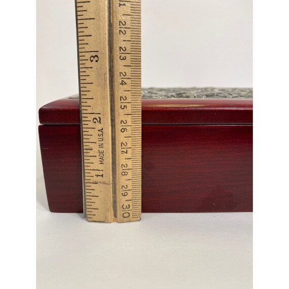 Vintage Rose Wood Jewelry Box with Metal Lid Roses an… Gem