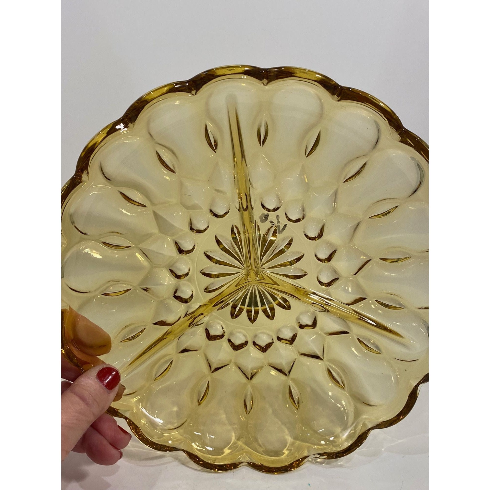 Anchor Hocking Amber Fairfield Divided Dish Vintage 1960's - Etsy