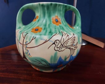 Flaxman Ware | Wade Heath Pottery | Art Deco | Birds | Vase | Vintage | Retro | 1930s