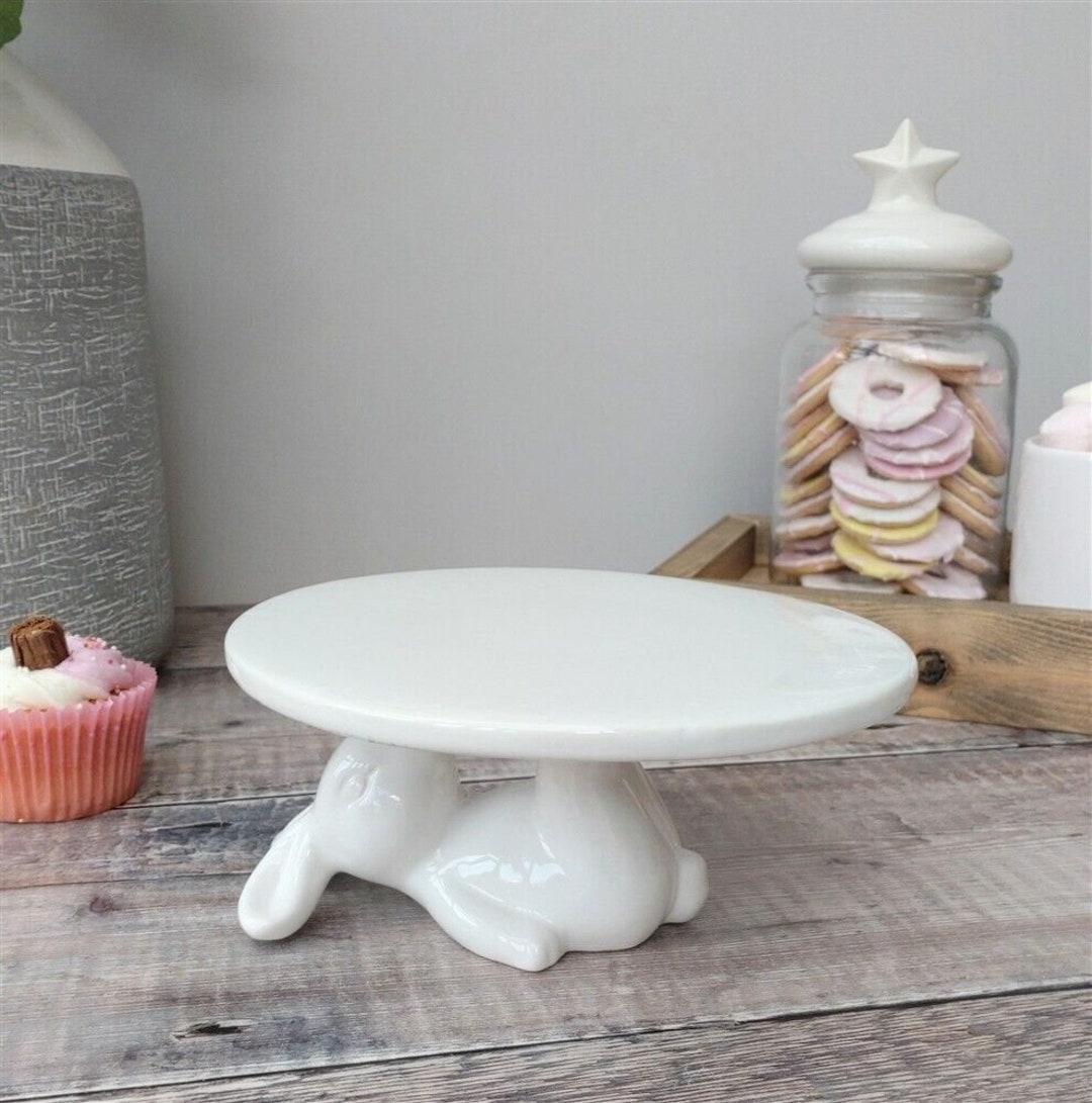 White Ceramic Cake Stand Bunny Cake Stand Afternoon Tea Rabbit Tea