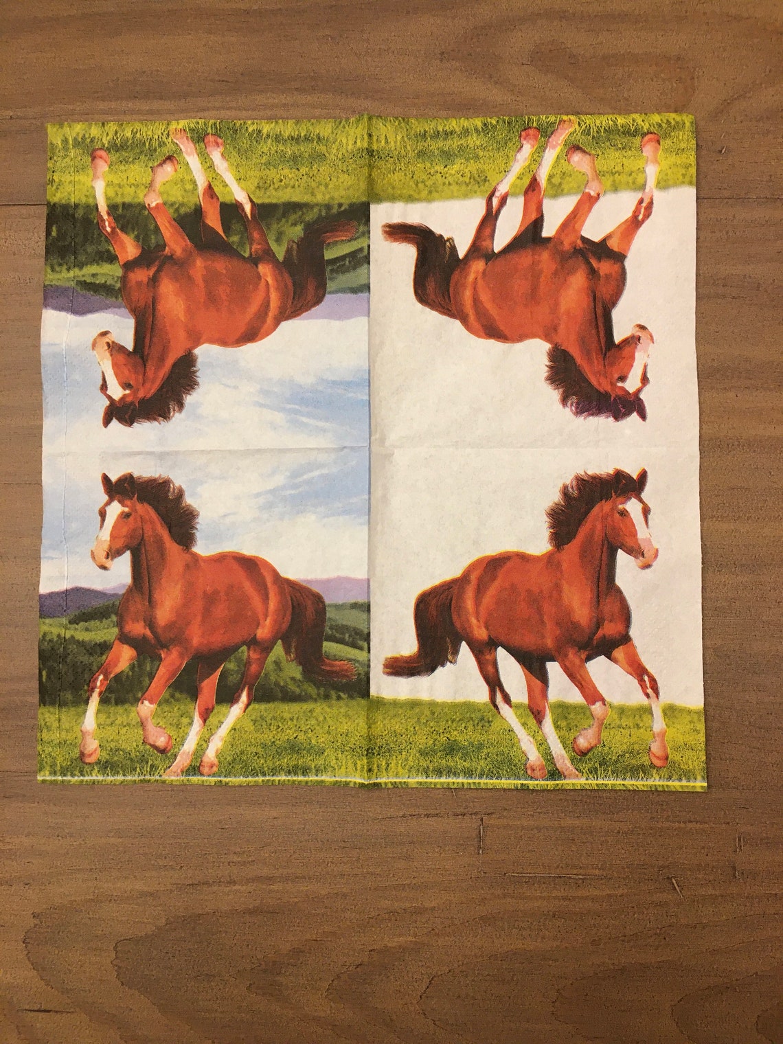 3 Decoupage napkins Horse Napkins Foal Napkins Equestrian Etsy