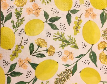 4 papel de Almuerzo Servilletas Para Decoupage Mesa de Fiesta Artesanía Vintage limones 4 papel de Almuerzo Servilletas Para Decoupage Mesa de Fiesta Artesanía Vintage limones