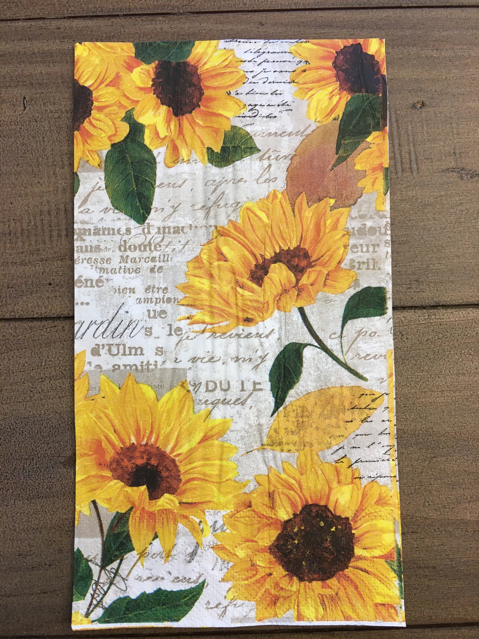 3 Decoupage Napkins Sunflowers Sunflower Napkins Etsy