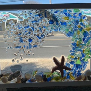 Beach Decor, Glass Wall Art, Wave Art, Beach wall hanging, Home decor