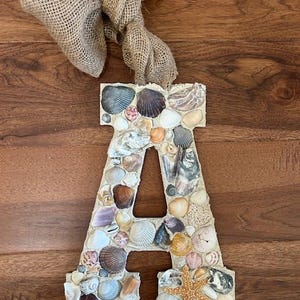 Seashell Letters, Initial Wall Art, Seashell Wall Hanging, Seashell ...