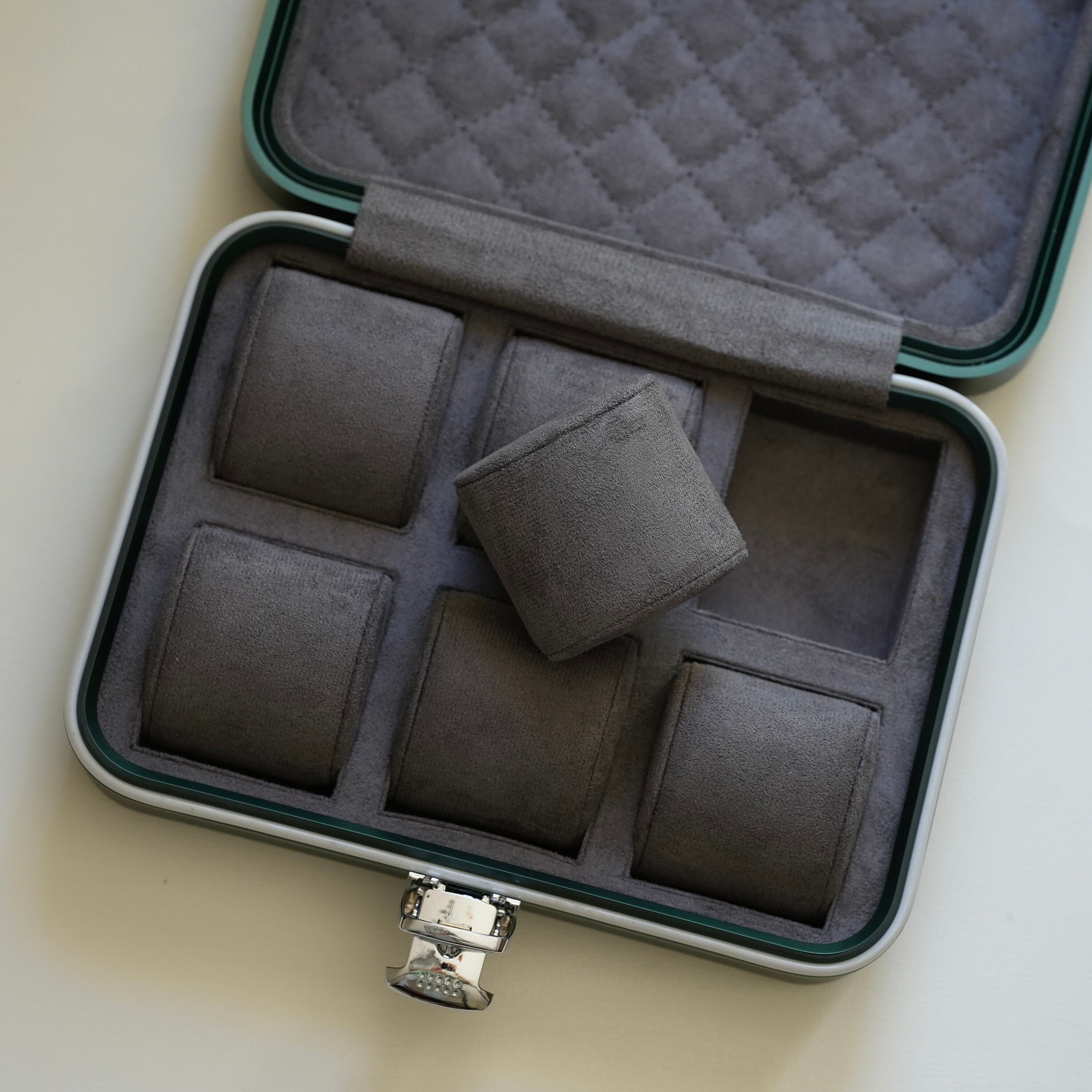 Watchspace Metal Green 6 Slot Carbon Fiber Jewelry Box for Men Etsy