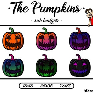 The Pumpkins - 6 Twitch Sub Badges / Cheer Bit Badges