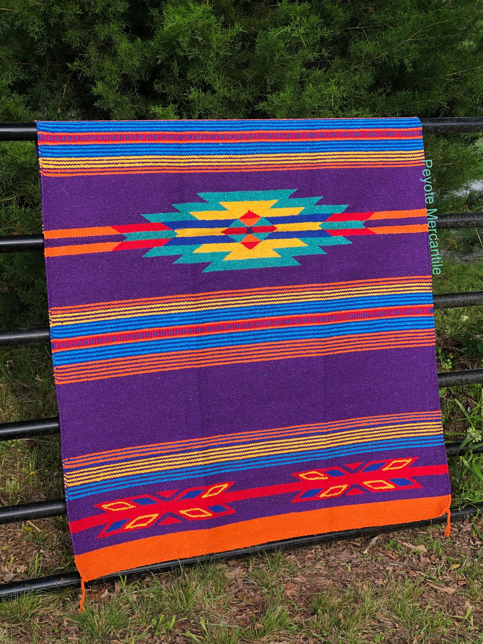 Bright Purple Southwestern Throw Rug 4ft by 6 ft Etsy