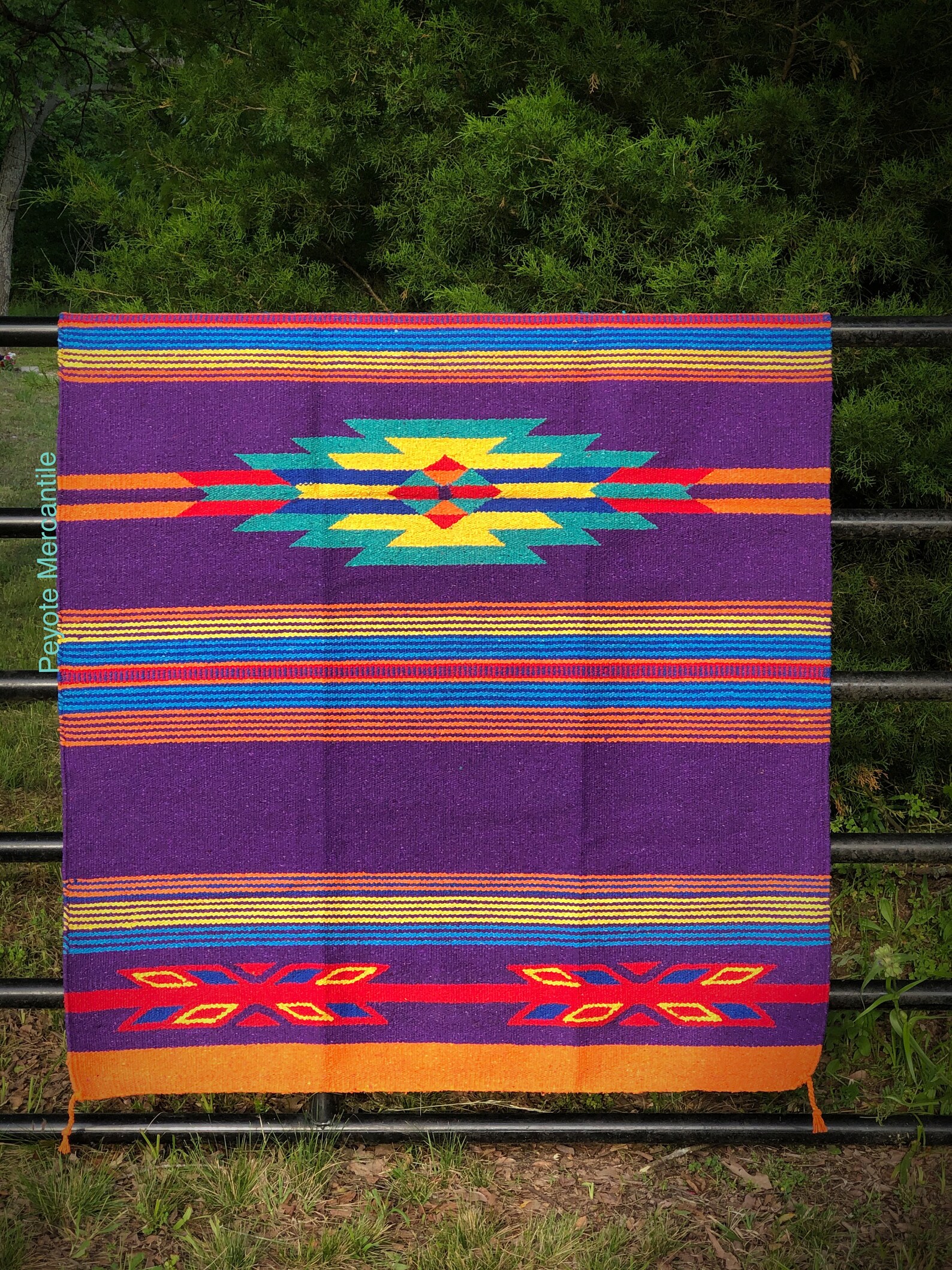 Bright Purple Southwestern Throw Rug 4ft by 6 ft Etsy