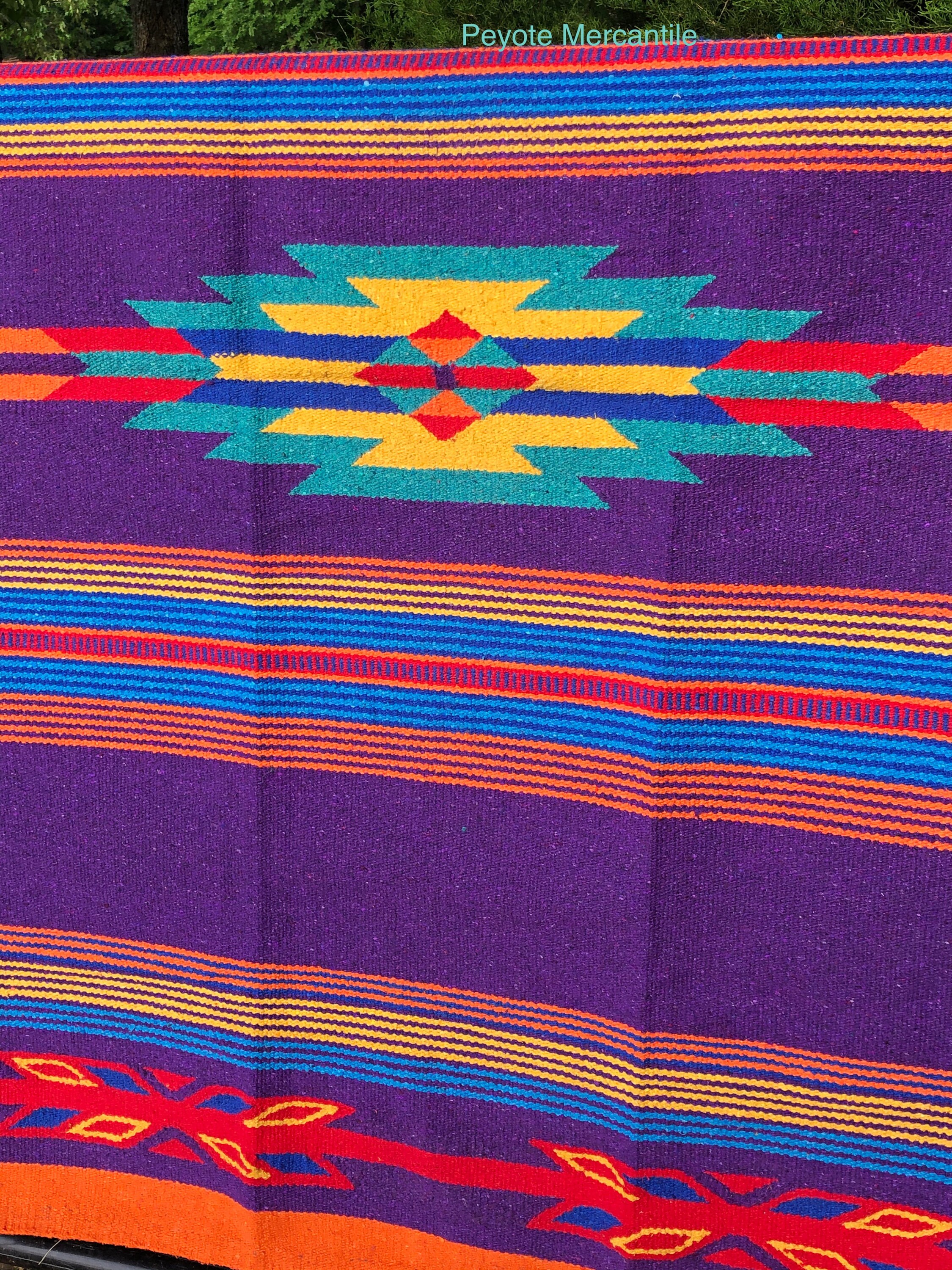 Bright Purple Southwestern Throw Rug 4ft by 6 ft Etsy