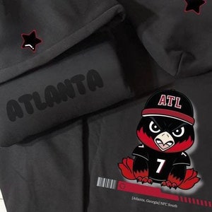 Graphic ATL Falcons Football Puff Hoodie, Atlanta Falcons Football, Atlanta Football Fan Gift, Atlanta Game Day Shirt, Vintage Atlanta, ATL