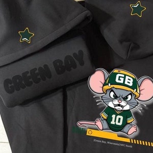 Graphic GB Packers Football Puff Hoodie, Green Bay Packers Football, GB Football Fan Gift, Packer Game Day Shirt, Vintage Green Bay
