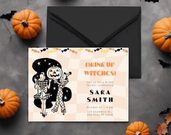 Vintage Halloween Bridal Shower Invitation