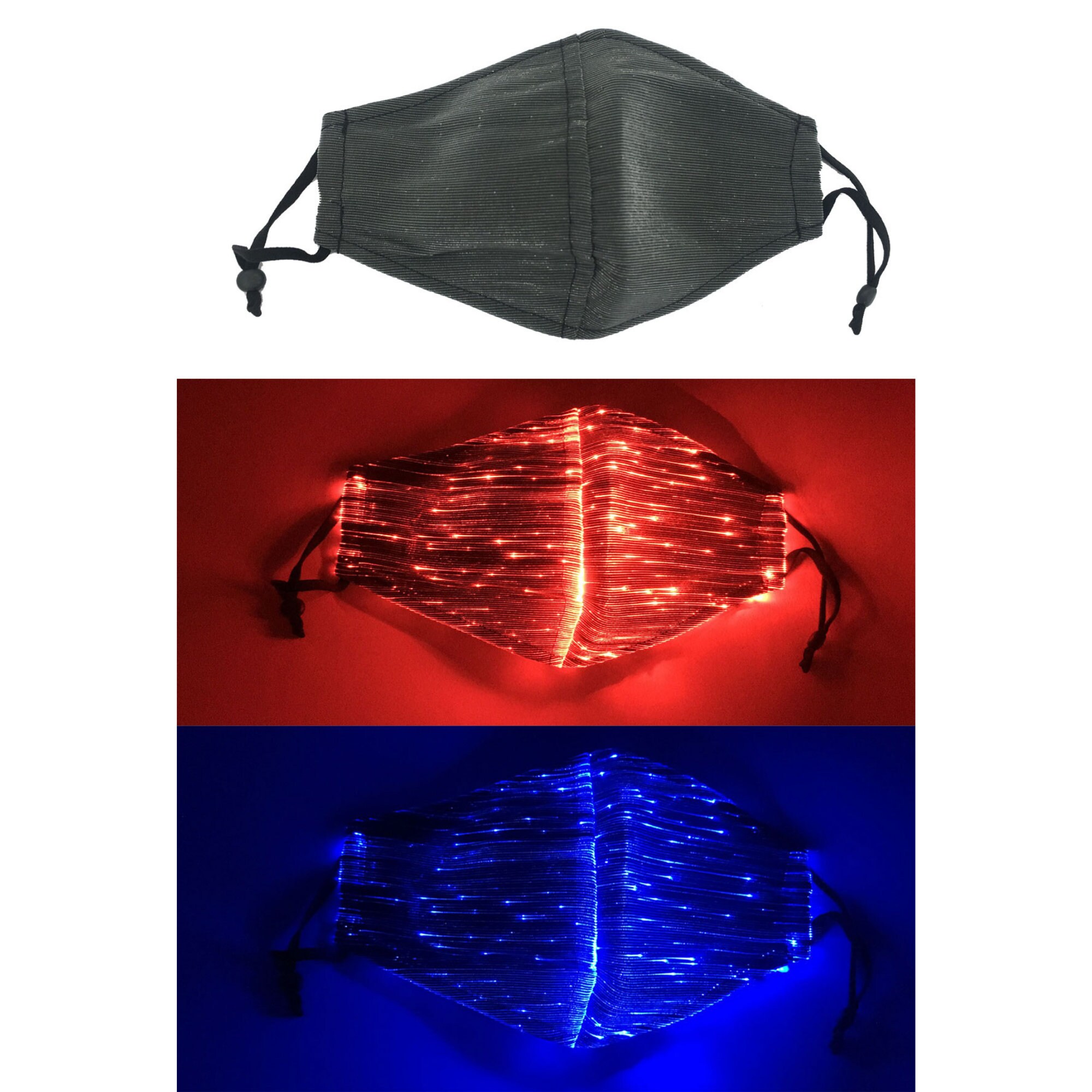 LED Light Up Face Mask 7 Color LED Masks USB Rechargeable Etsy