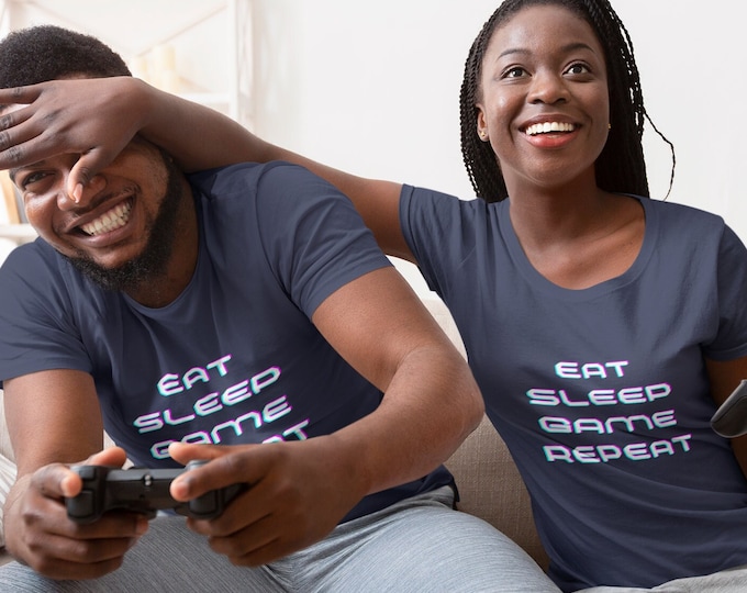 Eat Sleep Game Repeat Shirt, Gamer Tee, Video Game Lover Gift, Gaming Apparel, Game Over, Funny Gamer Shirt,  Husband Gift, Gamer Fashion