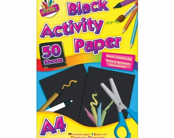 A4 Black Activity Paper 50 Sheets Great,Creative Fun Party & Seasonal Decoration
