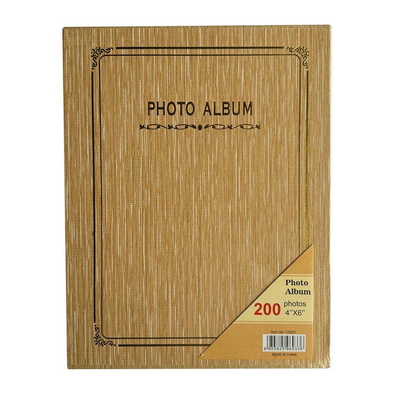 6''x4'' Slip-in Photo Album Holds 200 Photos Family Memories Photography Storage Gold