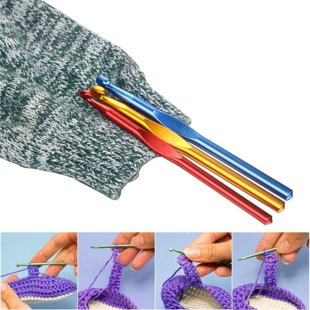 12 Pack Aluminum Crochet Hooks Needles Set 2mm-8mm for Knitting Needles  Craft Yarn