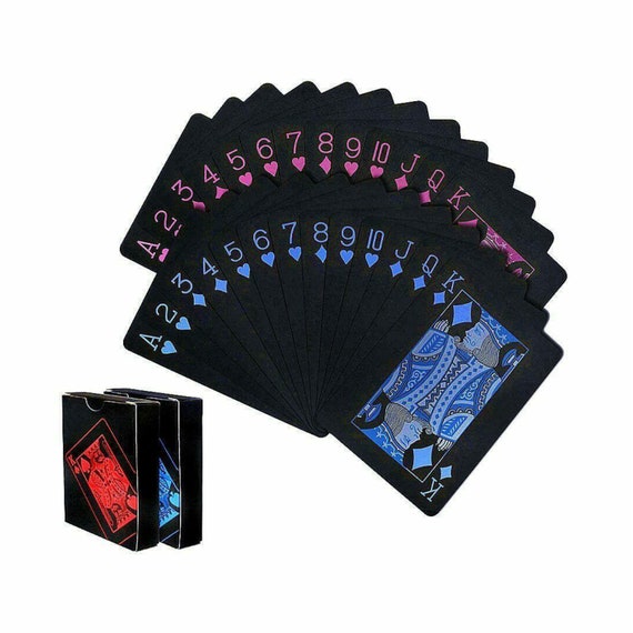 WATERPROOF PVC POKER SILVER PLATED PLAYING CARDS MAGIC TRICKS TABLE GAME XMAS UK 
